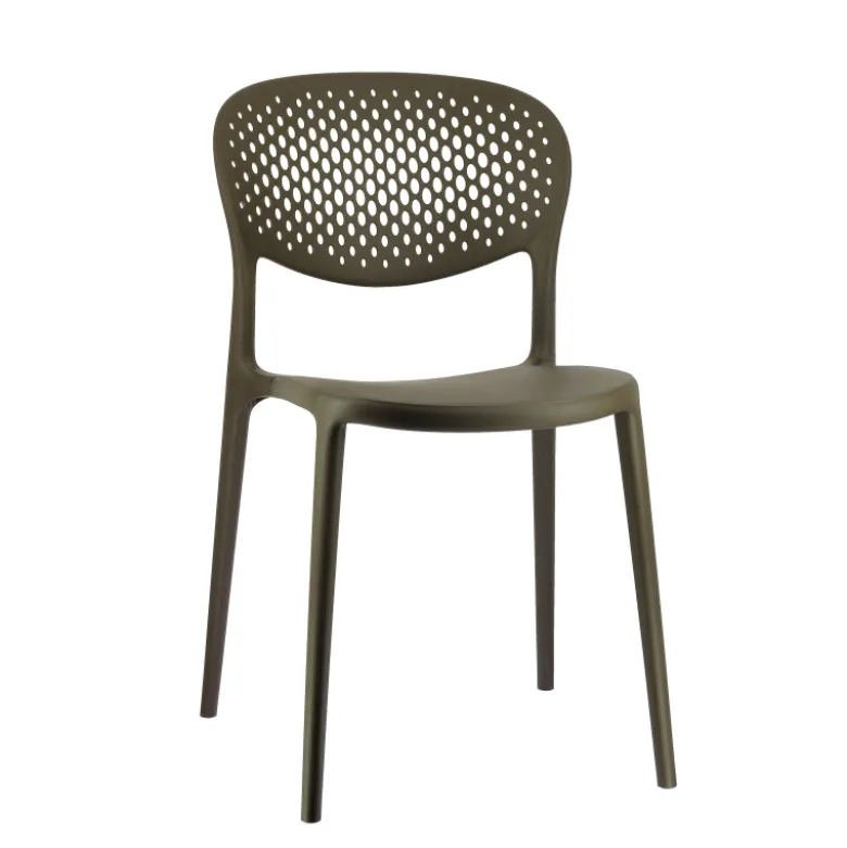 Abby Connubia® Chaise de jardin empilable en polypropylène recyclé avec dossier microperforé
