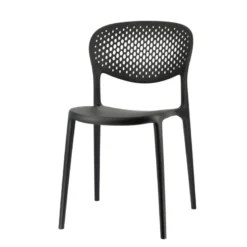 Abby Connubia® Chaise de jardin empilable en polypropylène recyclé avec dossier microperforé