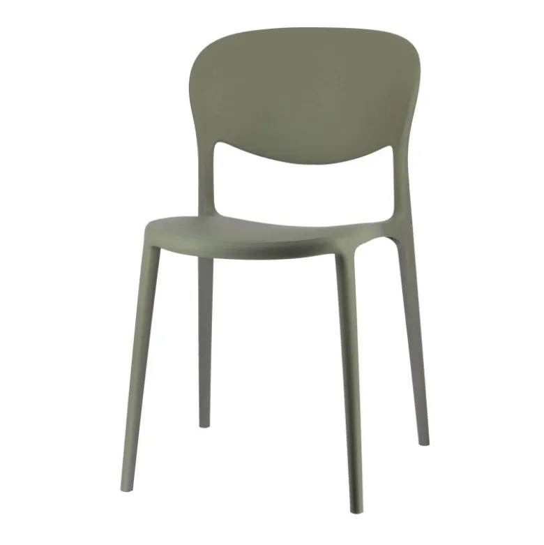 Abby Connubia® Chaise de jardin italienne empilable en polypropylène recyclé sans accoudoirs