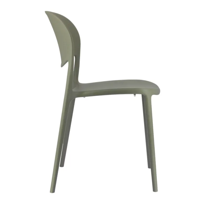 Abby Connubia® Chaise de jardin italienne empilable en polypropylène recyclé sans accoudoirs