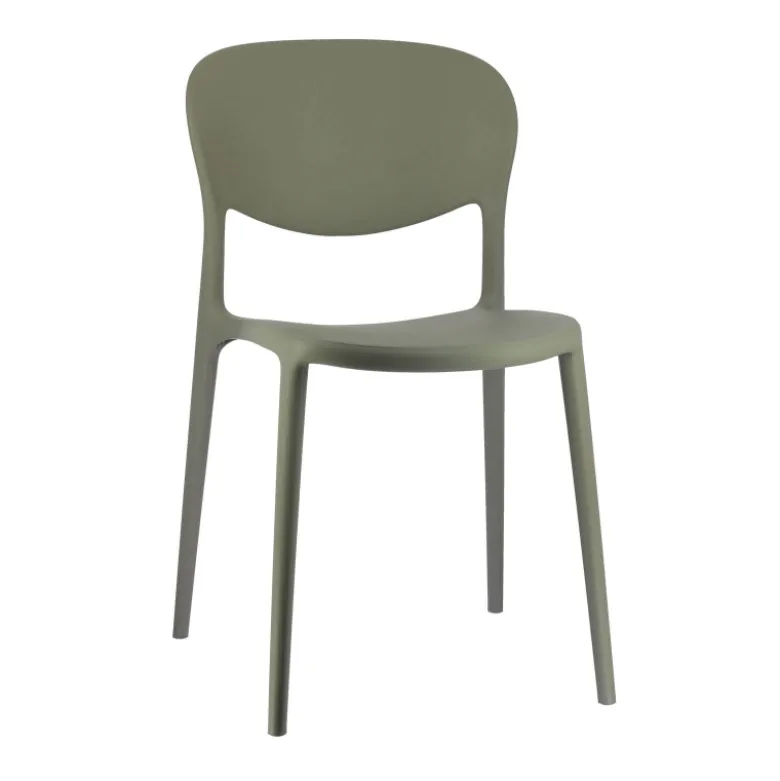 Abby Connubia® Chaise de jardin italienne empilable en polypropylène recyclé sans accoudoirs