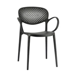 Abby Connubia® Fauteuil empilable en polypropylène recyclé avec dossier microperforé