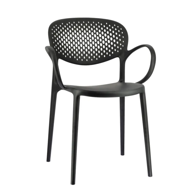 Abby Connubia® Fauteuil empilable en polypropylène recyclé avec dossier microperforé