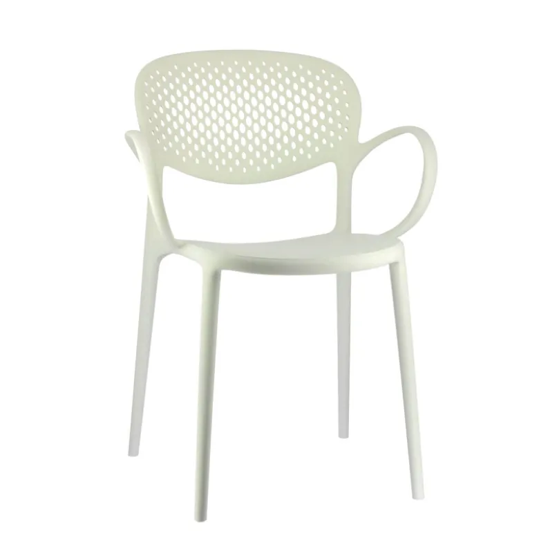 Abby Connubia® Fauteuil empilable en polypropylène recyclé avec dossier microperforé