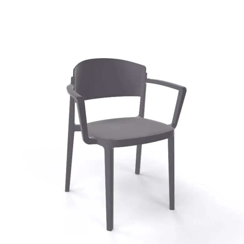 Abuela B Chaise de jardin avec accoudoirs empilable en technopolymère