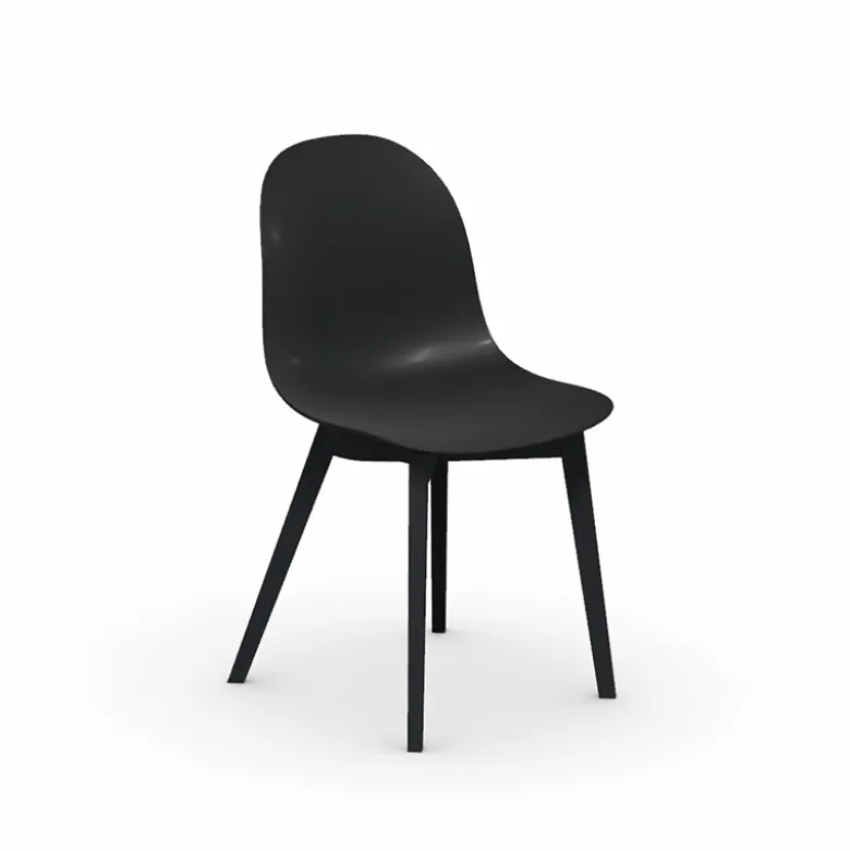 1665 Academy Connubia© Chaise scandinave en polypropylène et bois