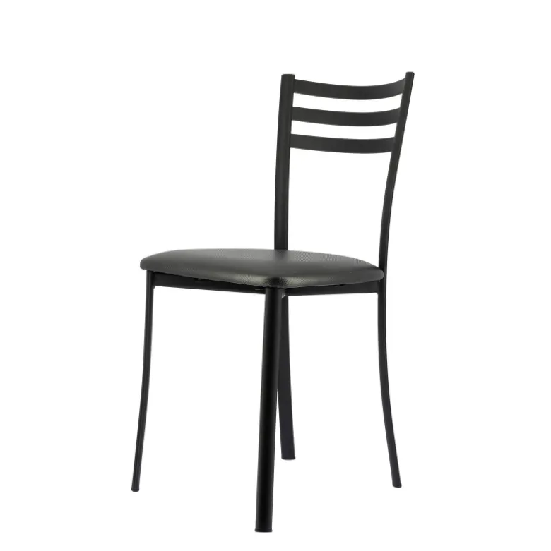 Ace 1320 Chaise de cuisine en métal avec assise en simili rembourrée