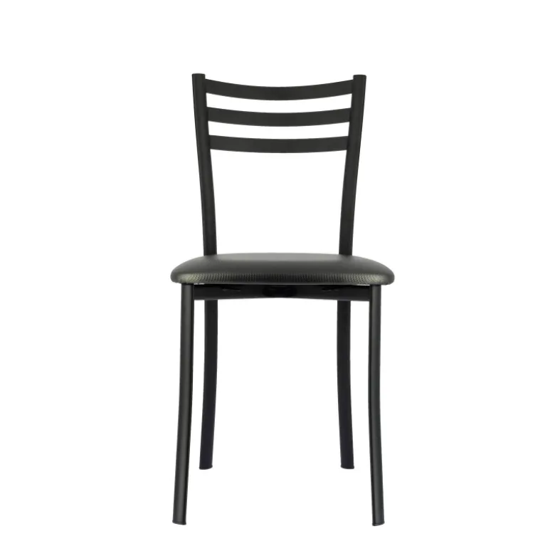 Ace 1320 Chaise de cuisine en métal avec assise en simili rembourrée