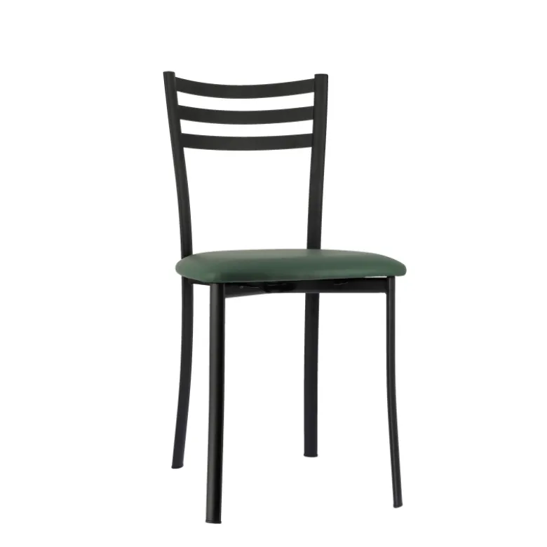 Ace 1320 Chaise de cuisine en métal avec assise en simili rembourrée