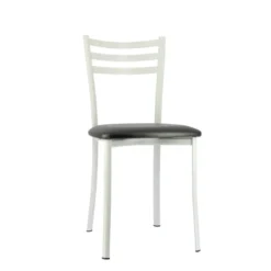 Ace 1320 Chaise de cuisine en métal avec assise en simili rembourrée