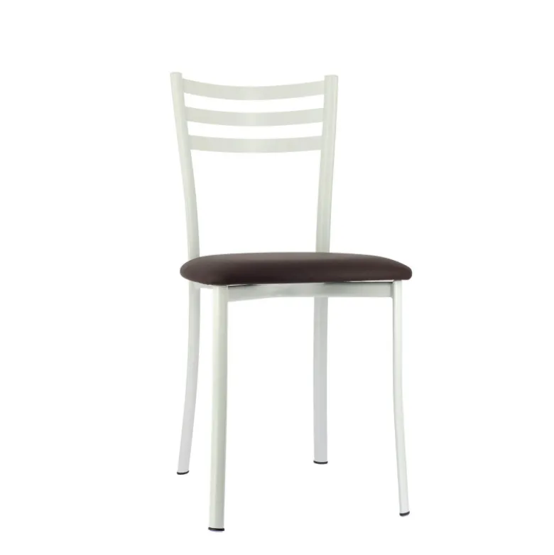 Ace 1320 Chaise de cuisine en métal avec assise en simili rembourrée