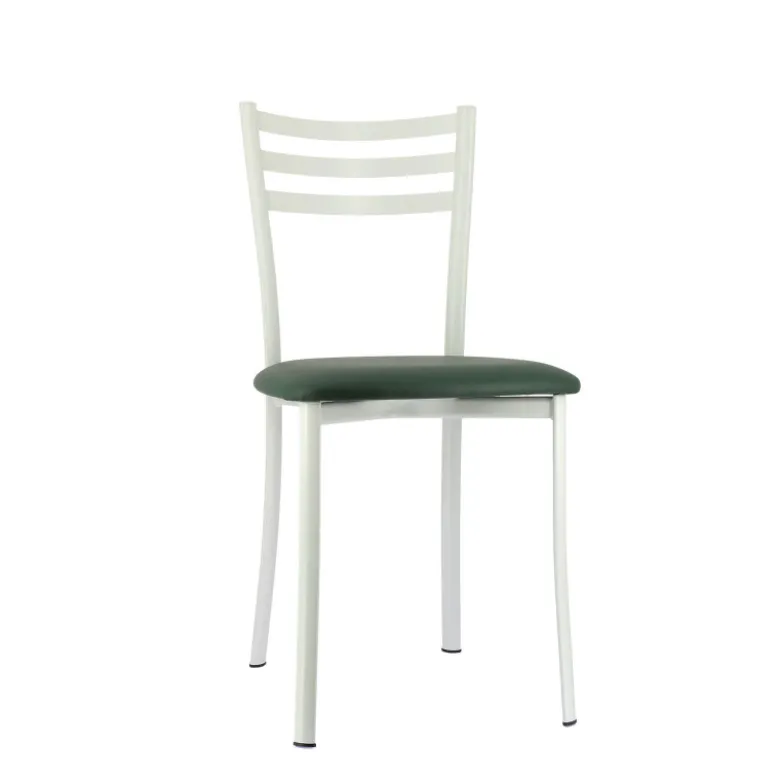 Ace 1320 Chaise de cuisine en métal avec assise en simili rembourrée