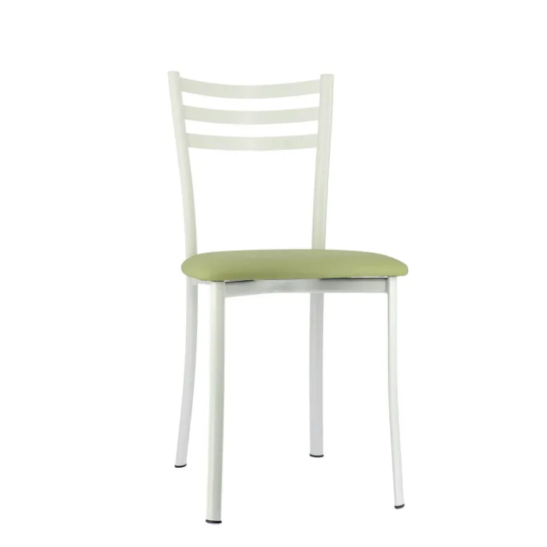 Ace 1320 Chaise de cuisine en métal avec assise en simili rembourrée