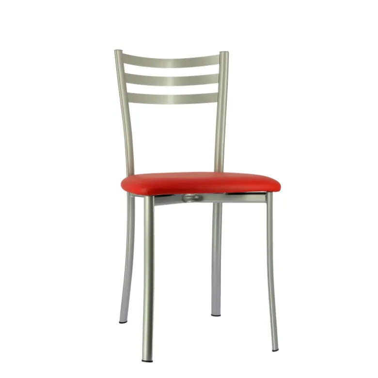 Ace 1320 Chaise de cuisine en métal avec assise en simili rembourrée