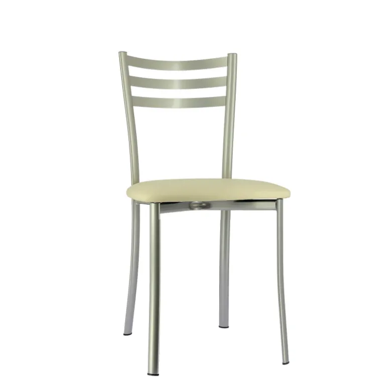 Ace 1320 Chaise de cuisine en métal avec assise en simili rembourrée