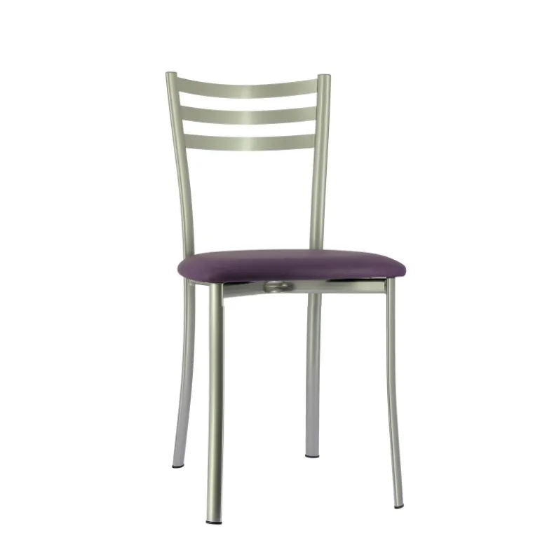 Ace 1320 Chaise de cuisine en métal avec assise en simili rembourrée