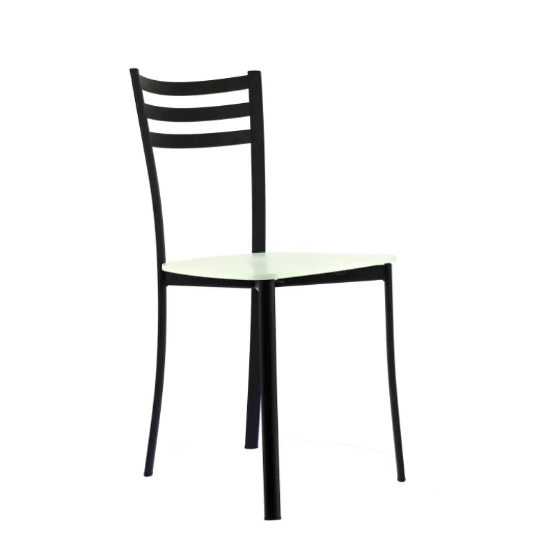 Ace 1320 Chaise de cuisine en métal et assise bois
