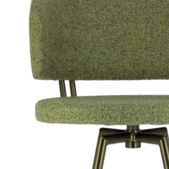 Adagio Tabouret de bar moderne pivotant en tissu et pieds métal