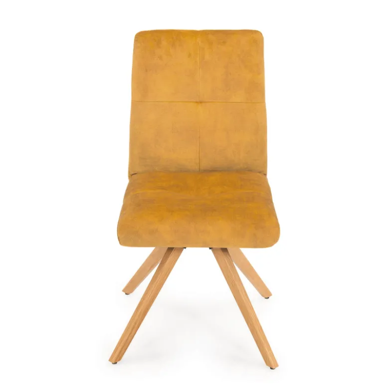 Adèle Chaise en tissu pivotante confortable avec pieds bois