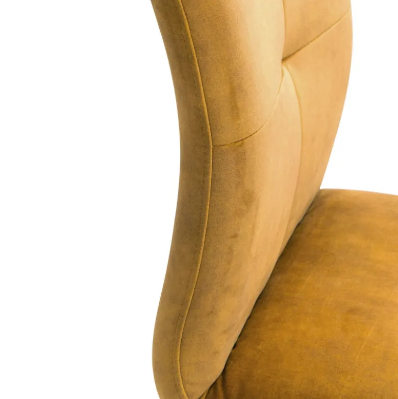 Adèle Chaise en tissu pivotante confortable avec pieds bois