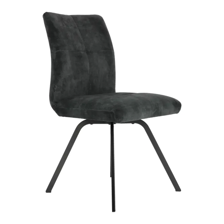 Adèle Chaise en tissu pivotante confortable avec pieds en métal