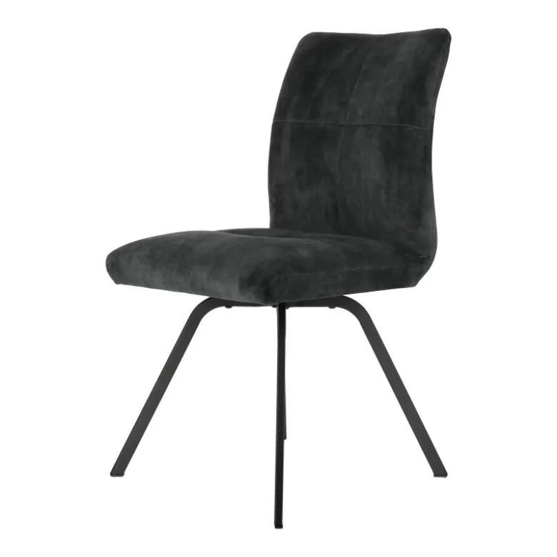 Adèle Chaise en tissu pivotante confortable avec pieds en métal