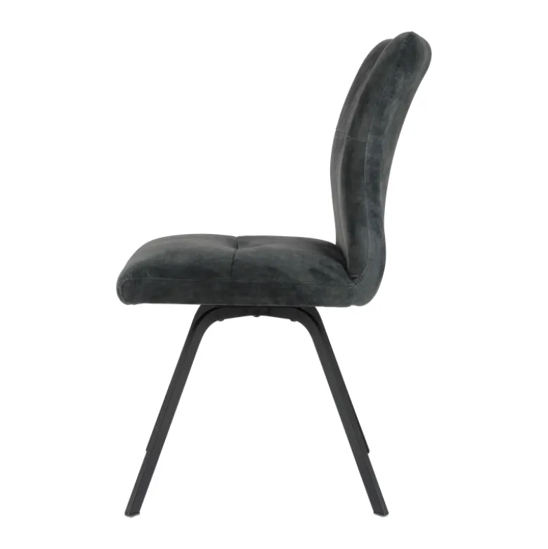 Adèle Chaise en tissu pivotante confortable avec pieds en métal