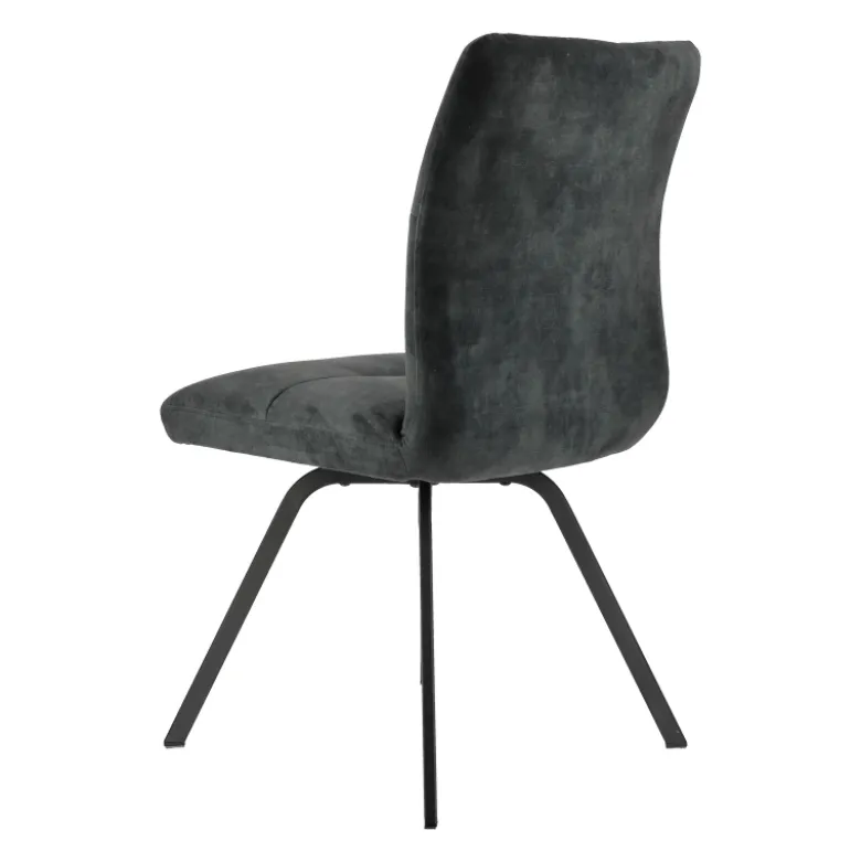 Adèle Chaise en tissu pivotante confortable avec pieds en métal