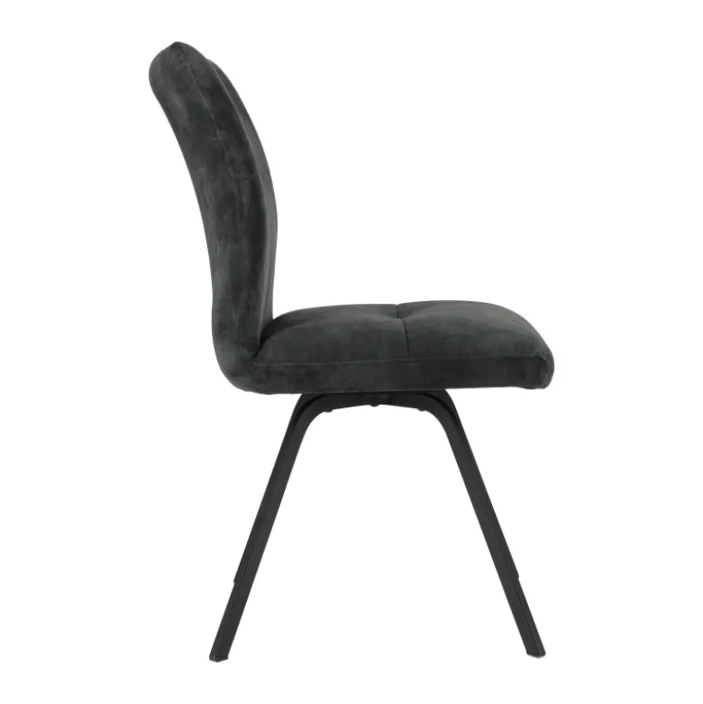 Adèle Chaise en tissu pivotante confortable avec pieds en métal