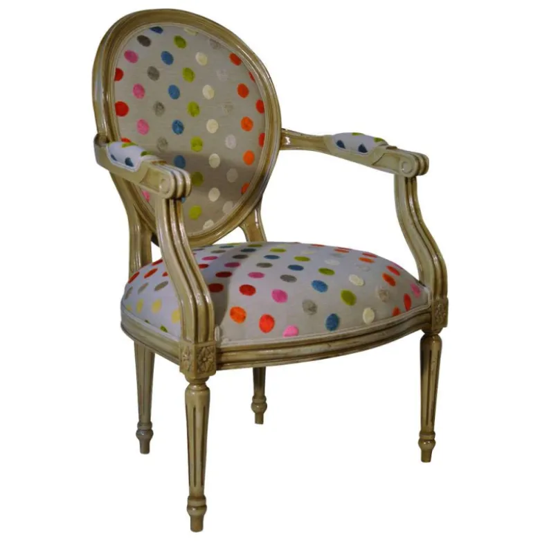 Adrien Fauteuil Louis XVI médaillon revisité fabrication française