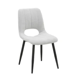 AgatheChaise cosy en tissu avec pieds en métal noir