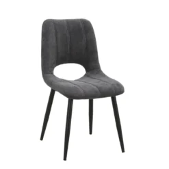 AgatheChaise cosy en tissu avec pieds en métal noir