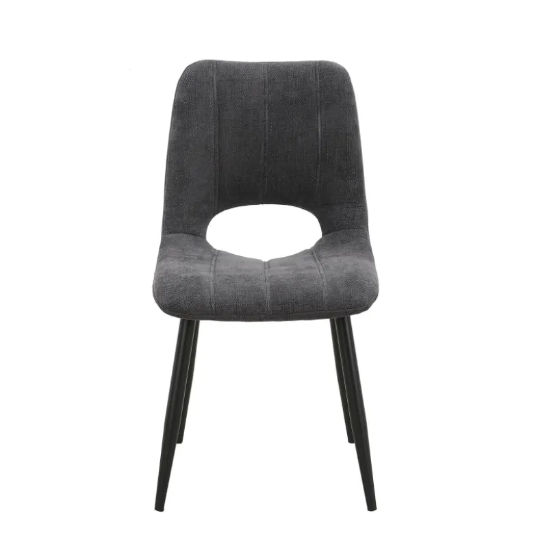 AgatheChaise cosy en tissu avec pieds en métal noir