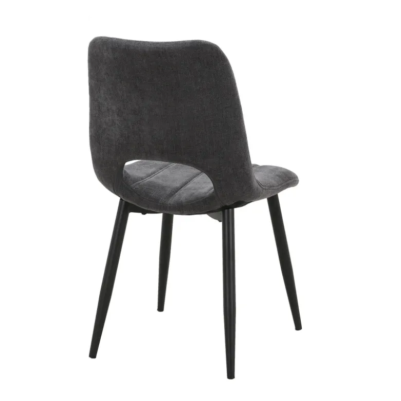 AgatheChaise cosy en tissu avec pieds en métal noir
