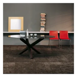 Aikido Sovet® Table de salle à manger ovale design en verre