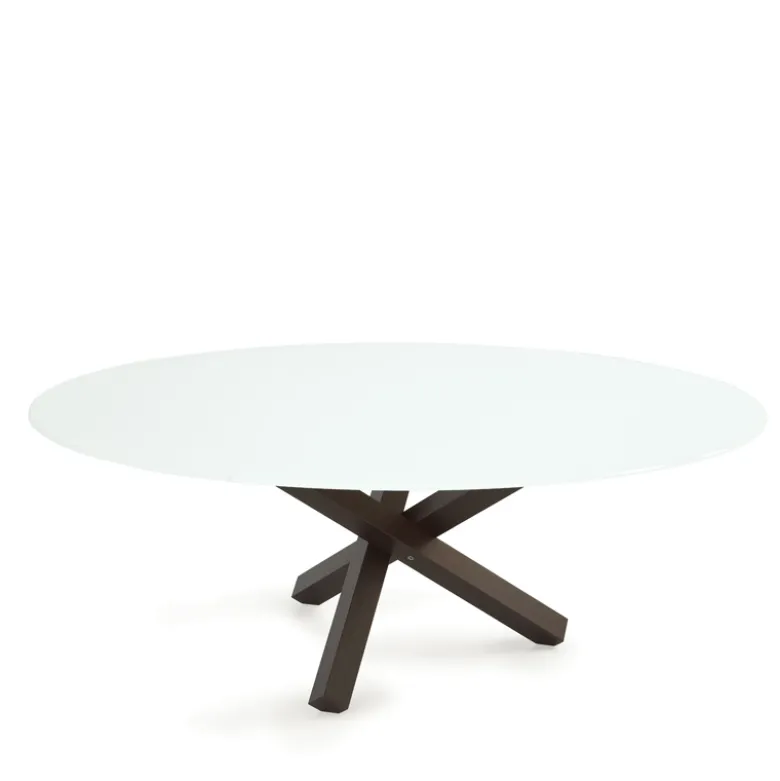 Aikido Sovet® Table de salle à manger ovale design en verre
