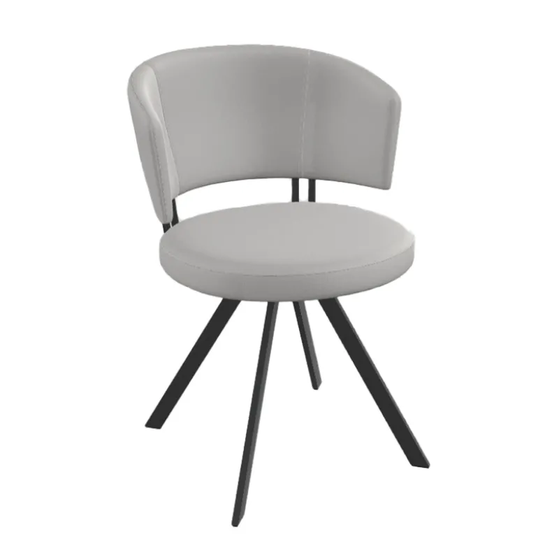 Allure Chaise design confortable pivotante en simili avec pieds en métal