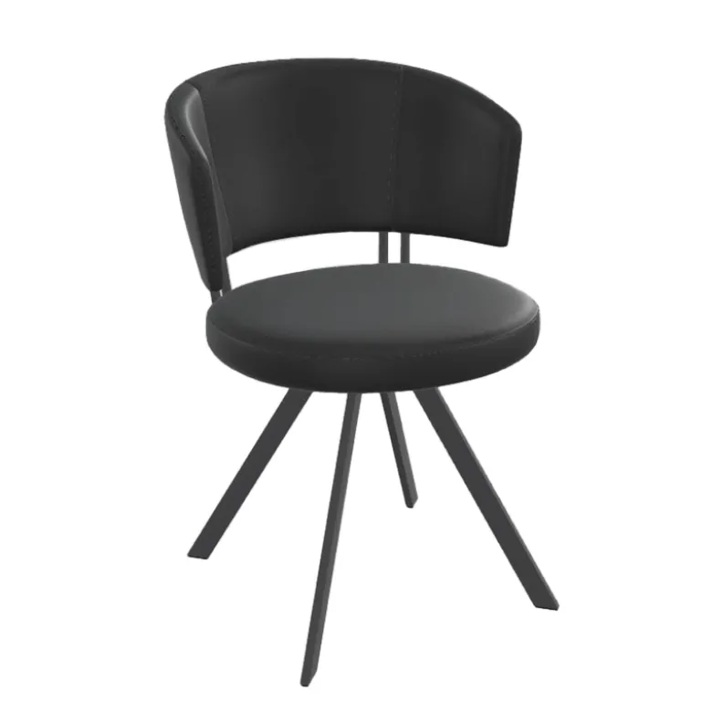 Allure Chaise design confortable pivotante en simili avec pieds en métal