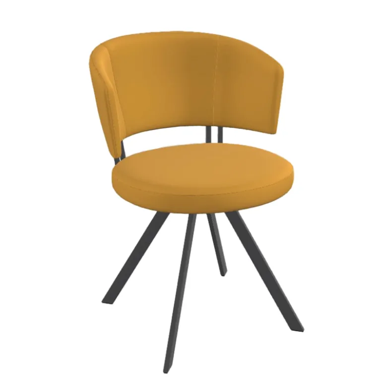 Allure Chaise design confortable pivotante en simili avec pieds en métal