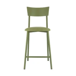 Anémone Carrier® Tabouret snack français avec assise en tissu rembourrée et dossier métal