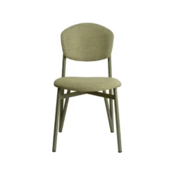 Artémis Carrier® Chaise design française assise et dossier en tissu avec dos bois et pieds en métal
