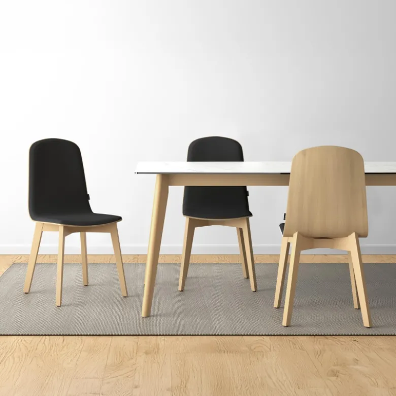 Atlas Table scandinave en céramique avec pieds bois