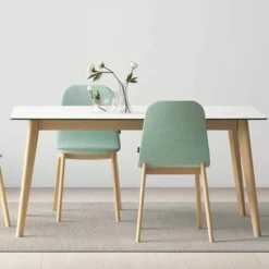 Atlas Table scandinave en céramique avec pieds bois