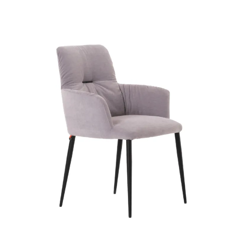 Aura Mobitec® Chaise avec accoudoirs moderne tissu et pieds en métal