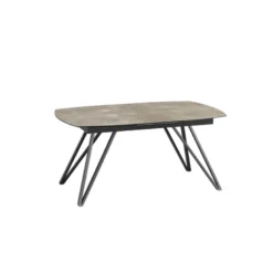 BabyloneTable en céramique extensible avec pieds design en métal noir