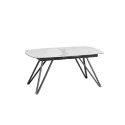 BabyloneTable en céramique extensible avec pieds design en métal noir