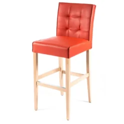 BarCarpe 2 Tabouret de bar matelassé en synthétique et bois