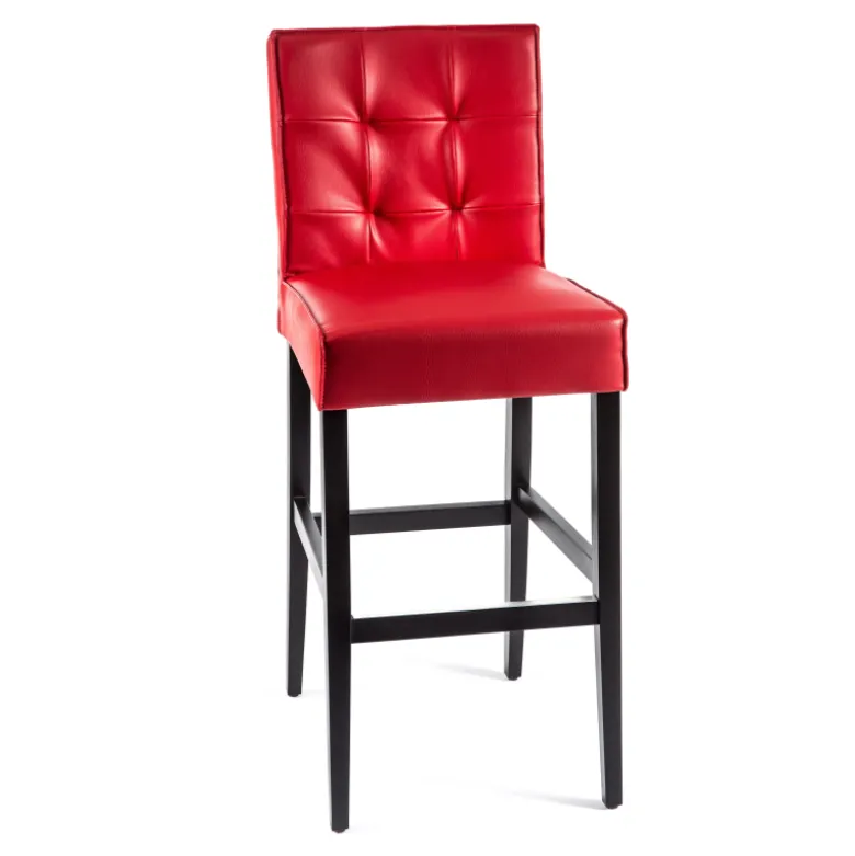 BarCarpe 2 Tabouret de bar matelassé en synthétique et bois
