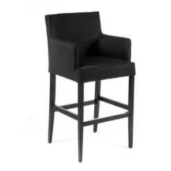 BarDiem Tabouret bar contemporain en tissu et bois