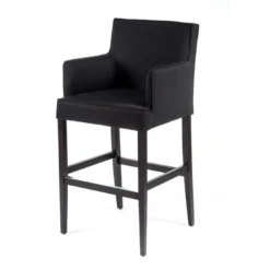 BarDiem Tabouret bar contemporain en tissu et bois